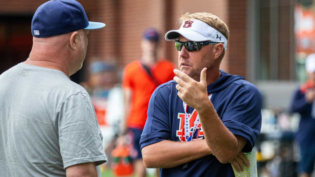 Hugh Freeze at Auburn football practice